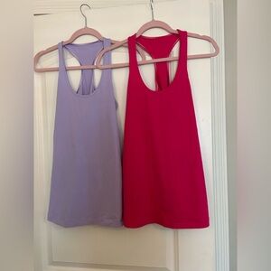 BUNDLE (2) Lululemon Razor Back Tank Tops, Purple/ Pink Size 6